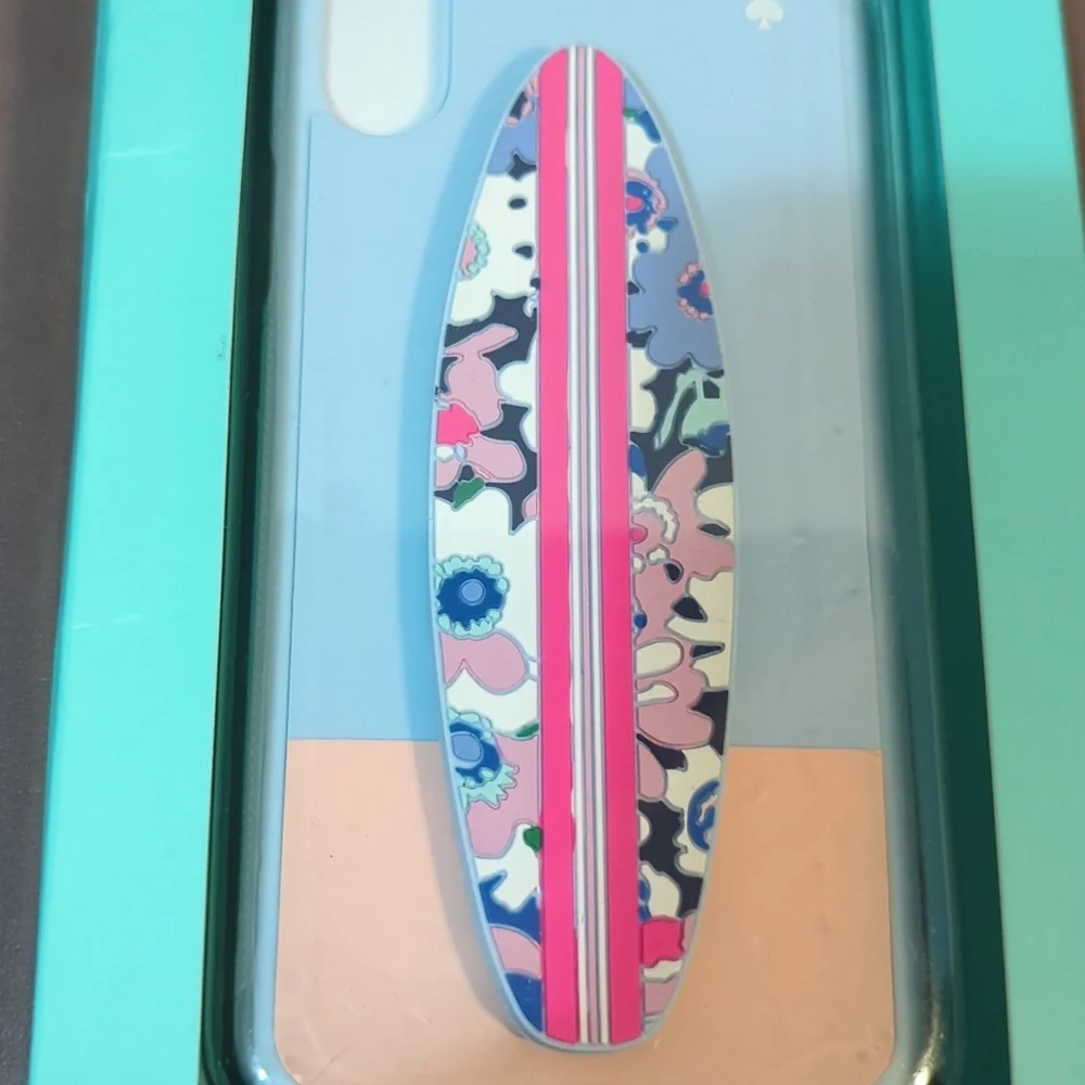 New Kate Spade iPhone X Case Silicone Surfboard Stand NIB